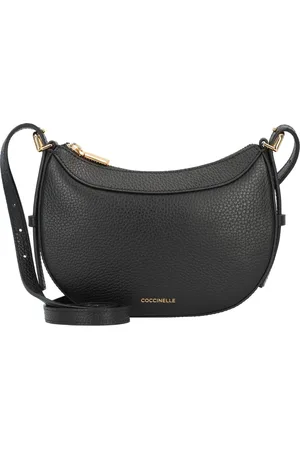 Coccinelle Leren Schoudertas Whisper Grained Leather Mini Bag Zwart