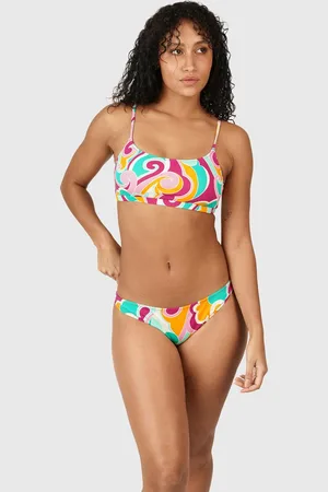 Brunotti Cruzin-Swirl Dames Bralette Bikini Set - Oranje, Roze, Groen, Wit - 40