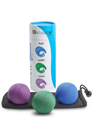 Merkloos Anti-stressbalset voor volwassenen - Handtherapie ballen in 3 diktes - Knikballen met opbergtas voor ontspanning en stressvermindering