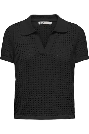 ONLY Poloshirt Onlannasofia Life Ss Long Polo Knt 15354851 Black Dames Maat - S