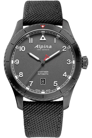 Alpina Startimer Pilot AL-525G4TS26 Horloge - Textiel - Grijs - Ø 41 mm