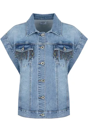 Fluresk Gilet Meghan Gilet 25znf03 903 Denim Mid Blue Dames Maat - 42