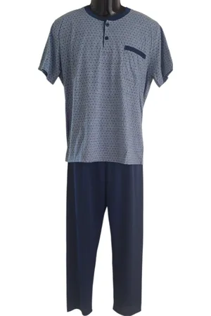 Merkloos Uniseks Pyjama set Dames & Heren - 2 Delig - Kleur - Blokjes patroon - Maat XXL - Korte Mouwen - Lange Broek - Knopen - Cadeau - Kerst