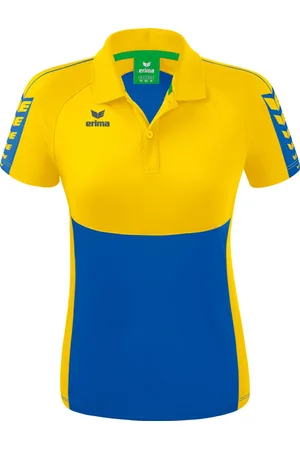 Erima Six Wings Polo Dames New Royal-Geel Maat 44