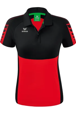 Erima Six Wings Polo Dames Rood-Zwart Maat 44