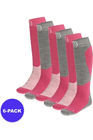 Apollo (Sports) - Skisokken kind - Unisex - Multi Roze - 31/34 - 6-Pack - Voordeelpakket