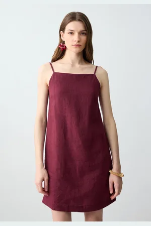 Jimmy Key Regular Fit Geweven Bordeauxrode Jumpsuit
