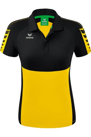 Erima Six Wings Polo Dames Geel-Zwart Maat 44