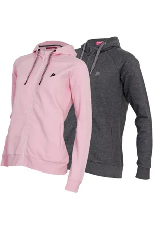 Donnay 2-Pack vest met capuchon - Dames - Sportvest Anna - Pink & Charcoal-marl (1346) - Maat XXL
