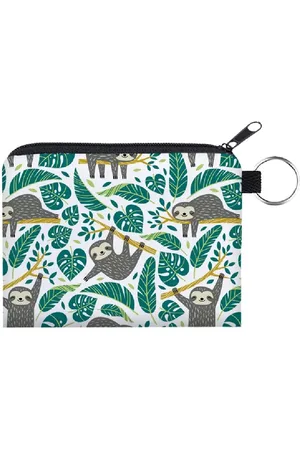 Merkloos Gemakkelijk om erbij te hebben, dit handige rits portemonneetje met sleutelring 12x10cm en een leuke afbeelding van apen / luiaard tussen bladeren. Erg leuk om voor jezelf te kopen of om cadeau te geven aan iemand.
