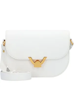 Coccinelle Leren Schoudertas Dew Crossbody Grained Leather Terracotta