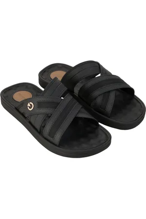 CARTAGO Alabama Slippers - Heren leren slippers - Black/Brown