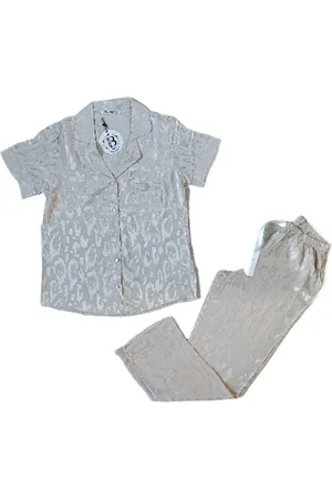 Merkloos Dames 2- Delige -Pyjama- Luxe Pyjamaset- Nachtkleding- Homewear -Satijn- Cadeau voor Vrouwen- Maat L