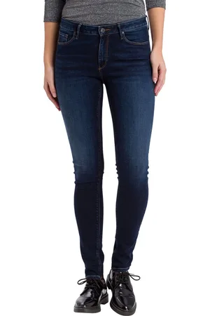 Cross Jeans Dames Jeans Broeken ALAN skinny Fit Blauw 28W / 34L Volwassenen