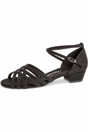Diamant 008 - 035 - 013 - Dames latin Dansschoenen - lage stabiele blokhak 2,8cm - Microfiber - Open model - Suede zool - Zacht comfortvoetbed - Latin, Ballroom, Tango, Salsa, Kizomba, Bachata - - - 42.5
