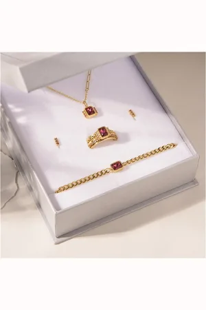 Ixxxi Jewelry-Classic Miracle Pink Sieraden Set-Goudkleurig-Dames Sieraden geschenkset