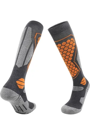 Merkloos Skisokken voor heren | Zweetafvoerende, ademende, antislip sokken | Antislip sokken voor dames | Warme hardloopsokken | Geschikt voor ski??n en sporten | L (geschikt voor schoenmaat 39-44)