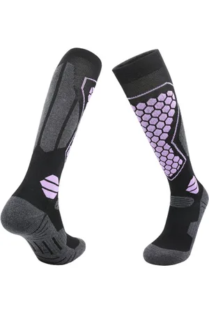 Merkloos Skisokken voor heren | Zweetafvoerende, ademende, antislip sokken | Antislip sokken voor dames | Warme hardloopsokken | Geschikt voor ski??n en sporten | L (geschikt voor schoenmaat 39-44)