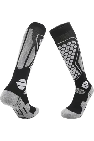 Merkloos Skisokken voor heren | Zweetafvoerende, ademende, antislip sokken | Antislip sokken voor dames | Warme hardloopsokken | Geschikt voor ski??n en sporten | L (geschikt voor schoenmaat 39-44)