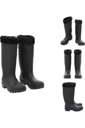 vidaXL Regenlaars - Regenlaarzen - Laars - Regen Laars - Regenlaarzen met verwijderbare sokken maat 39 PVC