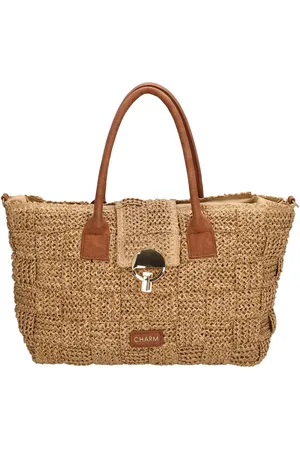 Charm London Margate Handtas - Raffia - Schouderband - Shopper - Ritssluiting