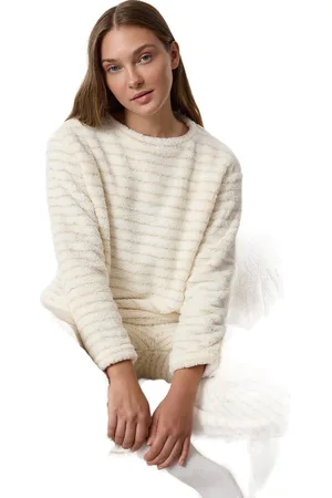 Trendyol Gestreepte Lurex Garen Gedetailleerde Wellsoft Winter Gebreide Pyjama Set Thmaw25Pt00070