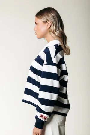 Colourful rebel Skyler Striped Boyfriend Polo - Dames - Polo