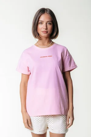 Colourful rebel Uni Logo Boxy Tee - Dames - T-shirts - XL