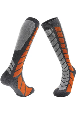 Merkloos Skisokken voor heren | Zweetafvoerende, ademende, antislip sokken | Antislip sokken voor dames | Warme hardloopsokken | Geschikt voor ski??n en sporten | L (geschikt voor schoenmaat 39-44)