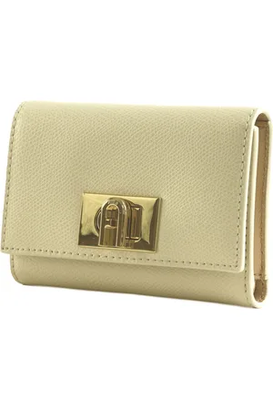 Furla Leren Portemonnee 1927 Compact Wallet Crème