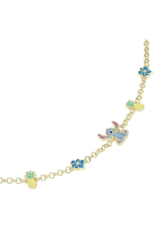 Gresham Disney Stitch Pineapple & Flower Gold Plated Bracelet
