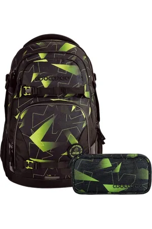 Coocazoo Schoolrugzakset PORTER Lime Flash 2-delig, incl. etui