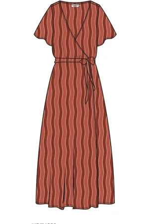 Colourful rebel Ava Striped Real Wrap Maxi Dress SS - Dames - Jurken
