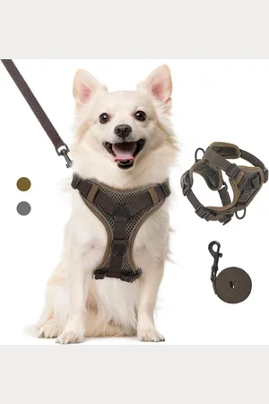 Merkloos Cat Harness and Leash Set for Walking Adjustable Kitten - Vest with Reflective Strip Breathable Mesh - Escape Proof Soft Pet Safety Vest for Cats Kittens - Puppies - Size L - Coffee