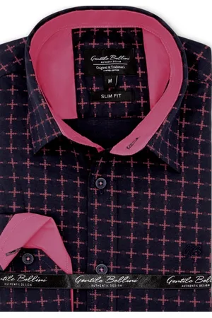 TONY BACKER Heren Overhemden Lange Mouw - Overhemd Heren Volwassenen - Slim Fit Overhemd Heren - 3098 - Navy