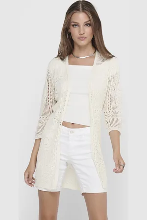 JDY Jacqueline de Yong Vest kofi 3/4 Kimono Knt Noos 15200527 Eggnog Dames Maat - XL