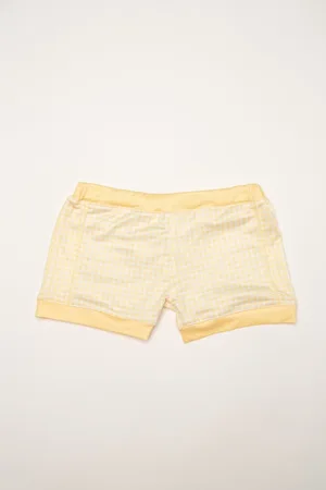 Ducksday Zwembroek voor jongens - UV-werend UPF50+ - boxer - unisex - Lemonade - Lichtgeel - maat 14 jaar