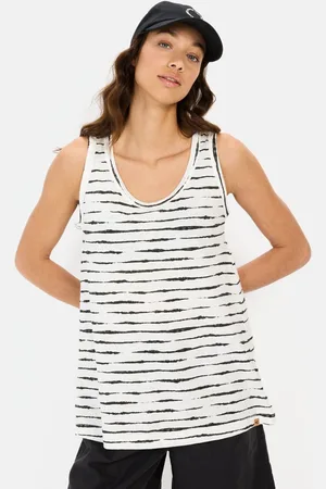 Camel Active Lichtgewicht katoenen top met strepenpatroon - Maat womenswear-S - Kaviaarstrepen