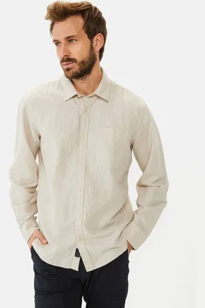 Camel Active Linnen overhemd met lange mouwen en soft-wash afwerking - Maat menswear-XL