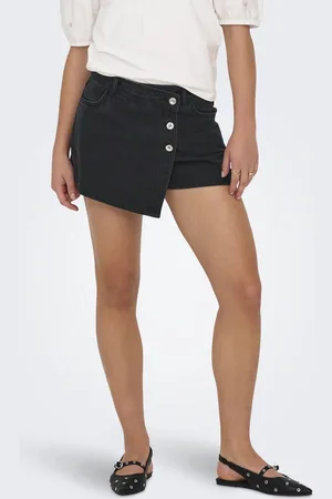 ONLY Broek Onllesly Reg Lb Dnm Skort Bj Noos 15256608 Washed Black Dames Maat - M