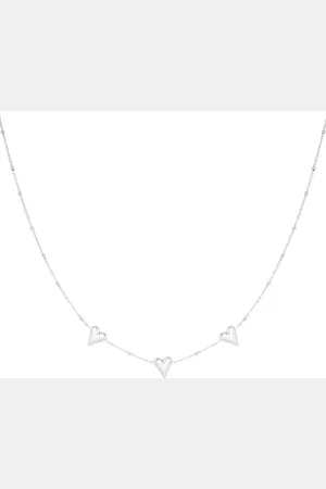 Yehwang Minimalistische ketting met drie hartjes - - Ketting - 38 + 5 cm - Stainless Steel (verkleurt niet!) - Necklace - Waterproof - Zilveren ketting - Kerst - Kerst cadeau - Moederdag - Sinterklaas - Valentijn