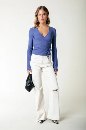 Colourful rebel Winona Structure Wrap Top Tops & T-shirts Dames - Shirt - - Maat XL