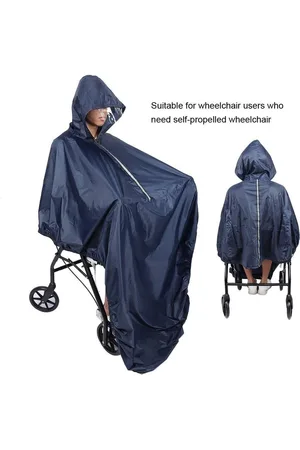 Merkloos Waterdichte Zachte Regenjas voor Rolstoelen met Capuchon