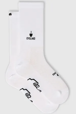FINGERSCROSSED Sokken Classic Iconic I Love Cycling White