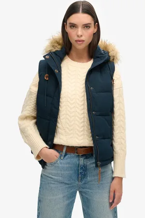 Superdry Everest bodywarmer van imitatiebont - Dames - Gilets
