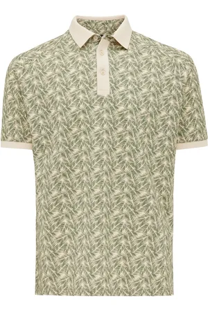 Tresanti | EVERANE | Cotton Polo with Palm Leaf Print | | Size L