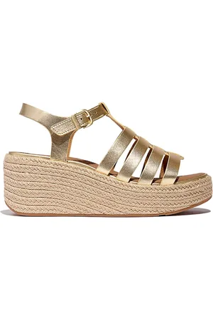 FitFlop Platfforms Espadr. Leather Fisherman Wedge Sandals - Maat 39