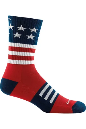 Darn Tough Captain Stripe Micro Crew Lightweight with Cushion - Stars and Stripes - Hikingsokken en wandelsokken van merinowol