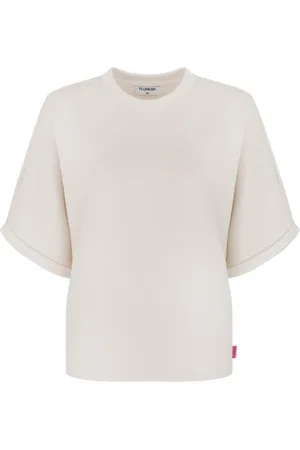 Fluresk T-shirt Brinley Top 25zqf11 014 Sand Dames Maat - 44