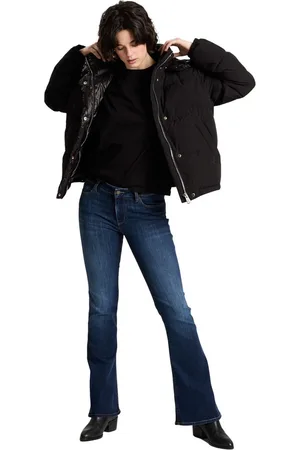 Cross Jeans Dames Jeans Broeken FAYE flared Fit Blauw 31W / 34L Volwassenen